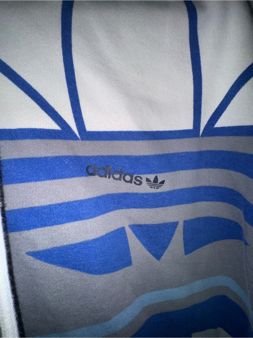 adidas Blue, Light Blue, Gray & White Graphic Pullover Hoodie - Picture 5 of 5